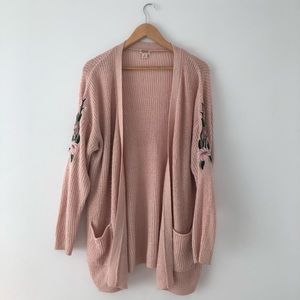 MOSSIMO - Dust Pink Embroider Grandma Cardigan